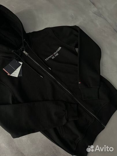 Зип худи Tommy Hilfiger черная 1985 плотная мужская