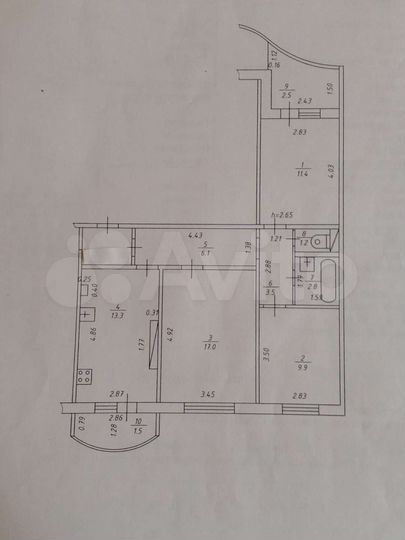3-к. квартира, 65,2 м², 2/10 эт.