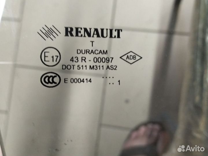 Стекло задней правой двери renault fluence