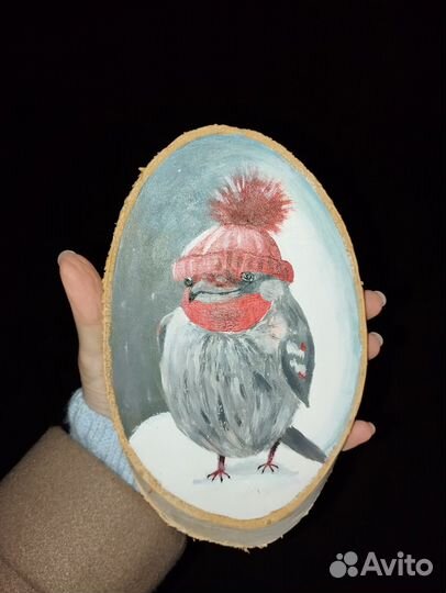 Картина акрилом на берёзовом спиле