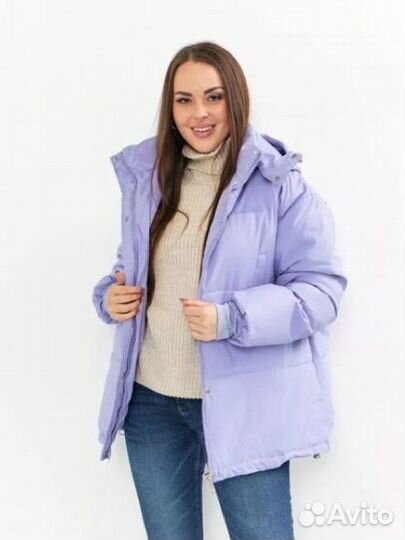 Куртка с капюшоном зимняя оверсайз 44,46 новая