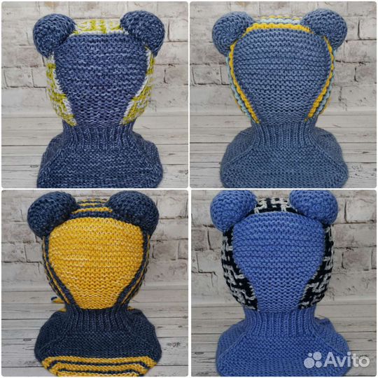 Детская 'Шапка-Шлем' 1-3 года(ручной работы) №6