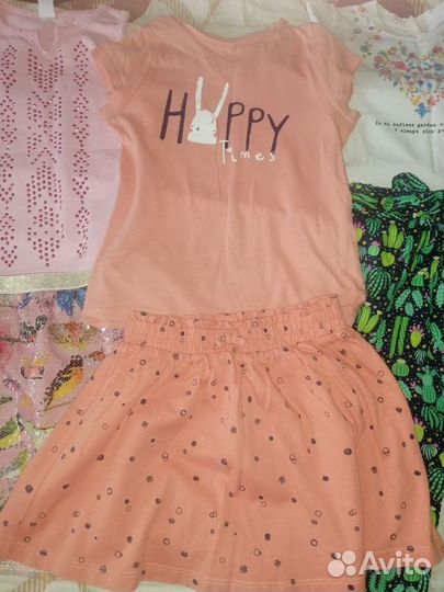 Пакетом летние вещи на 4-5 лет 104-110 11 штук