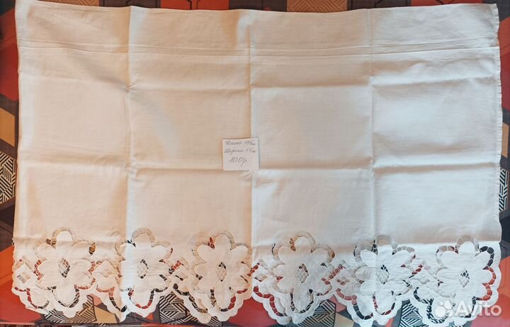 Старинный подзор, рушник, старинное кружево