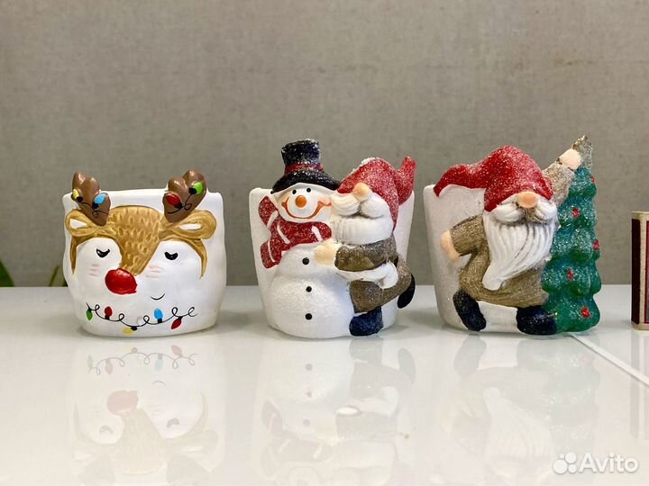 Кашпо для суккулентов набор из 3 штук