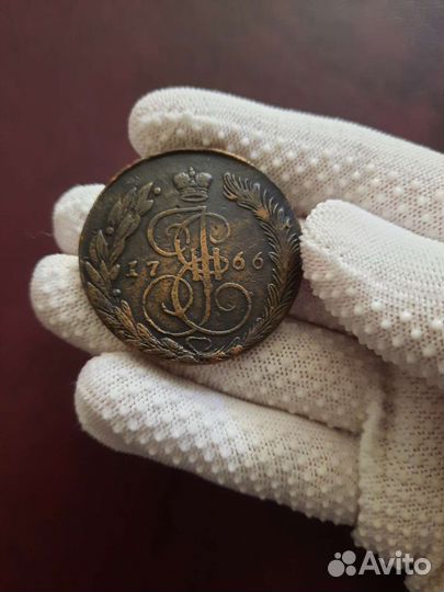 Монета 5 копеек 1766г