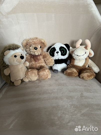 Мягкая игрушка медведь еж корова панда