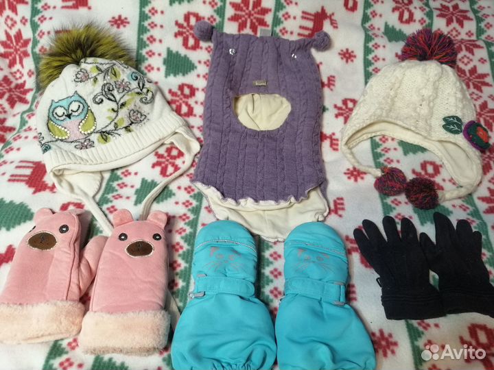 Шапка шлем перчатки краги