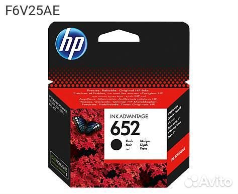 Картридж HP 652 Струйный Черный 360стр, F6V25AE