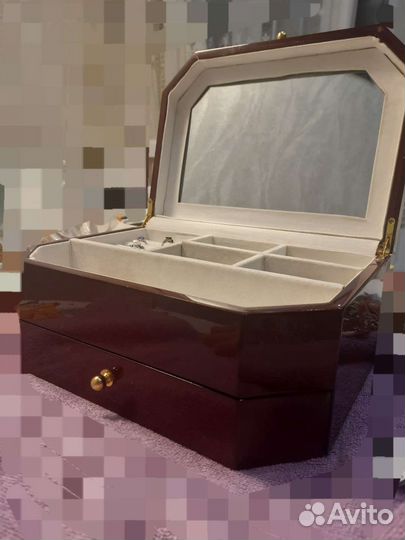 Шкатулка для украшений дерево с зеркалом