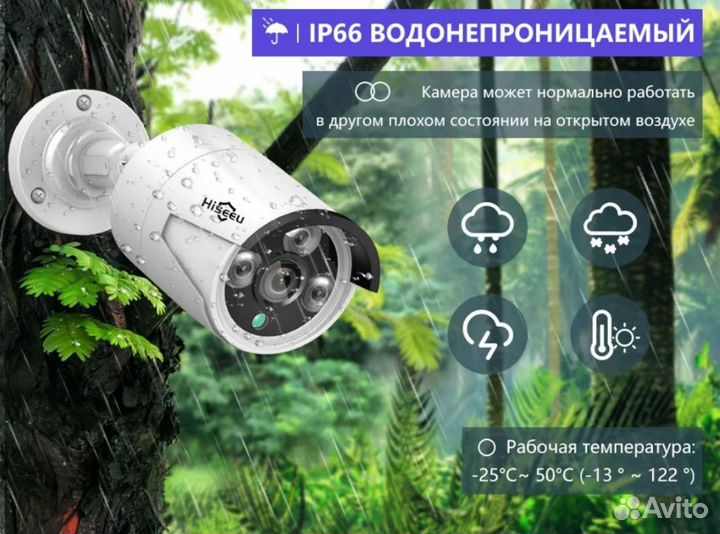 Комплект видеонаблюдения новый, Hiseeu на 8 камер