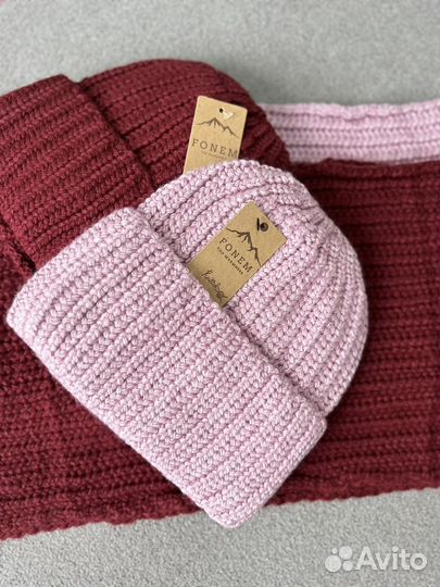 Комплект шапка и снуд женский