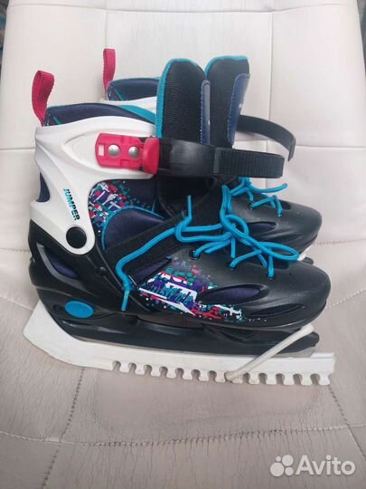 Коньки хоккейные детские раздвижные, р 34-37