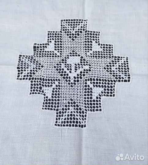 Скатерть белая лен СССР