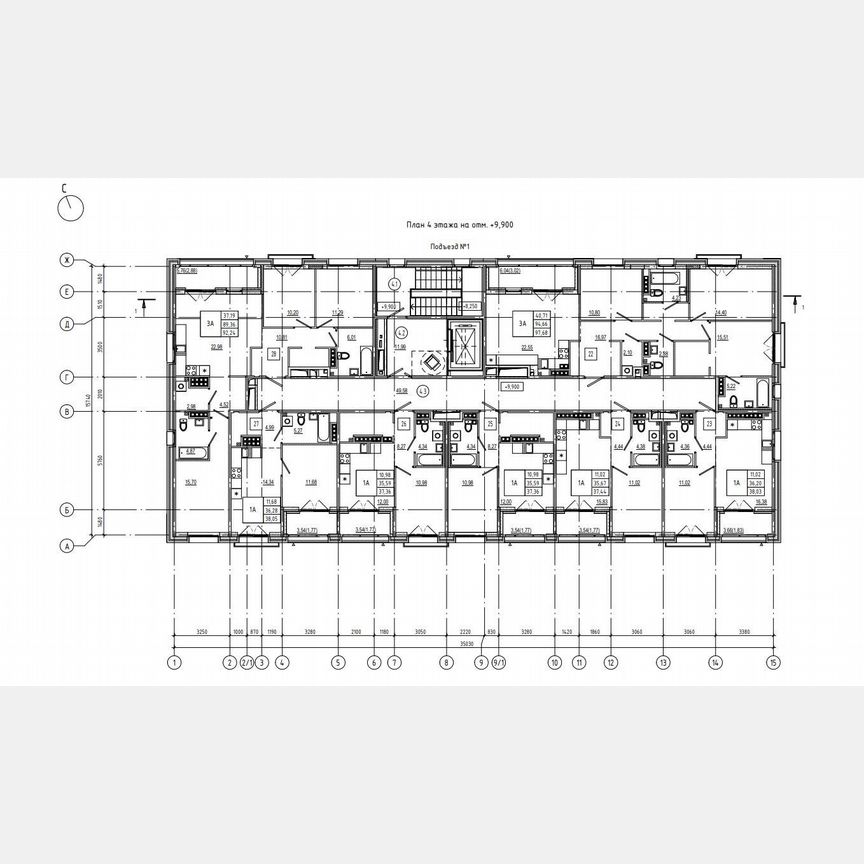 3-к. квартира, 97,7 м², 4/4 эт.