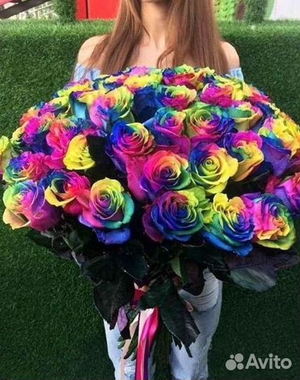 Радужные розы. Цветы Букеты с доставкой