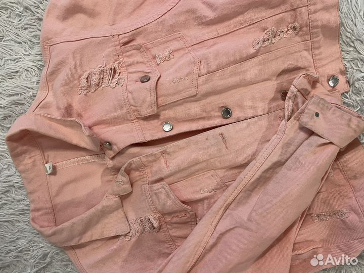 Джинсовка розовая оверсайз