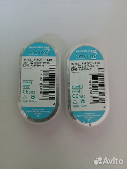 Линзы контактные 2 шт. -3.50 Pure Vision2