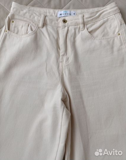 Джинсы молочного цвета befree укороченные