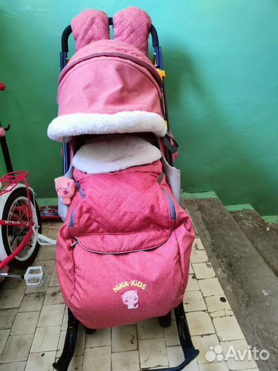 Детские санки коляска nika