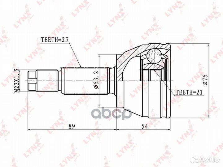 Шрус наружный lynxauto CO-3009 CO-3009 lynxauto