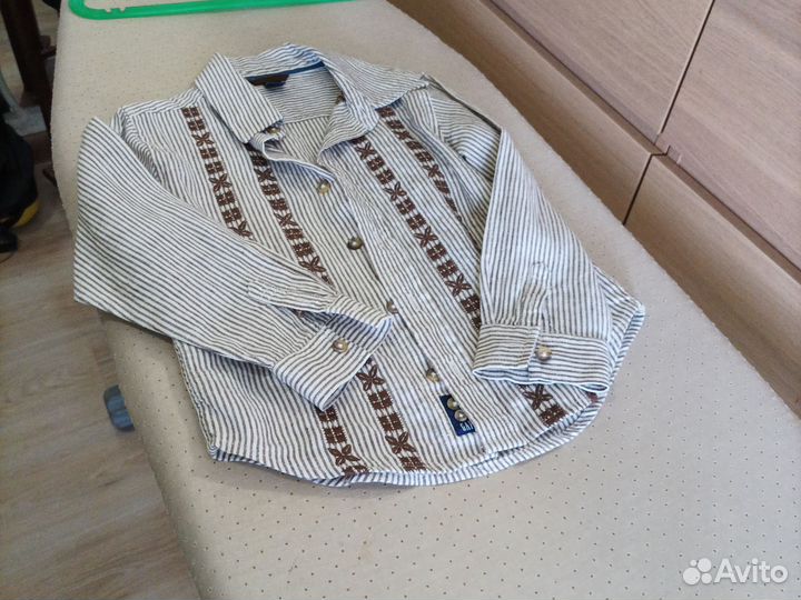 Рубашка для мальчика с длинным рукавом размер 110