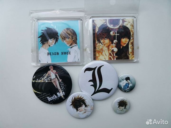 Наклейки, закладки, магниты, значки Тетрадь смерти