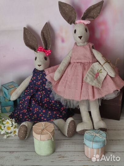 Льняные Зайки Ручная работа