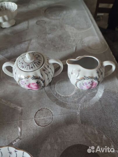 Антикварный Сервиз чайный лфз розы