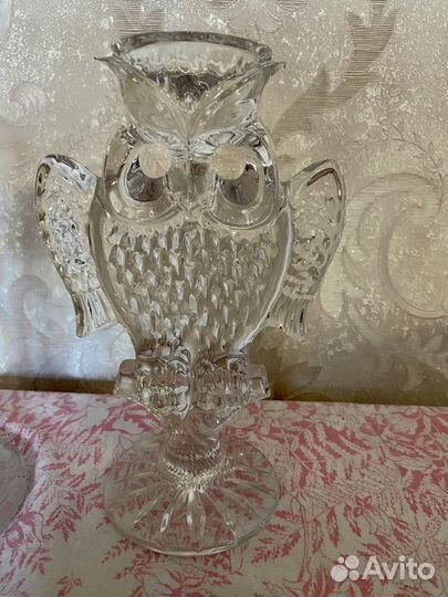Подсвечники СССР сова хрусталь