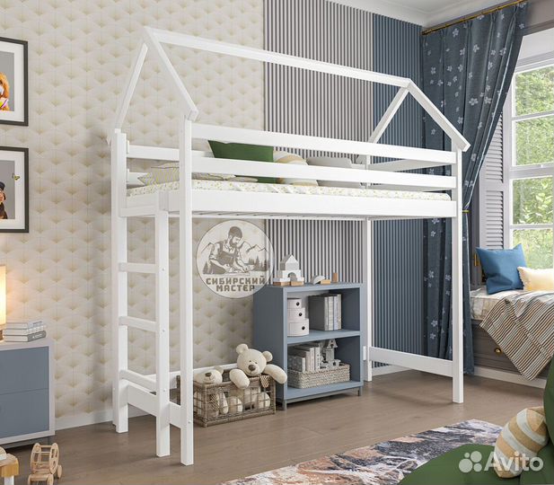 Кровать чердак детская из массива