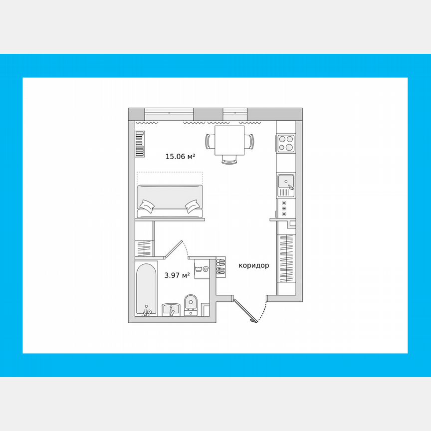 Квартира-студия, 27,1 м², 1/21 эт.