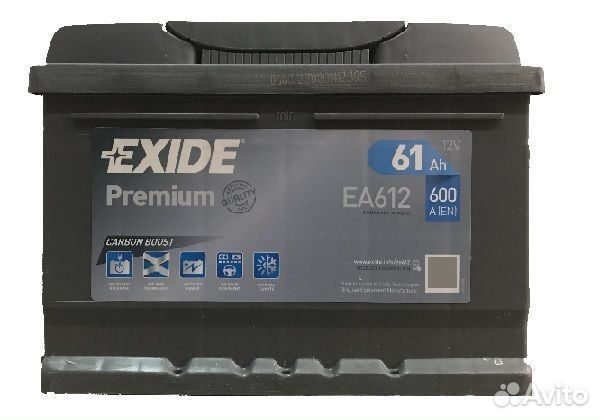 Аккумулятор для авто новый Exide Premium EA612