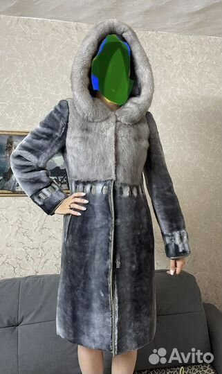 Шуба мутоновая с норкой
