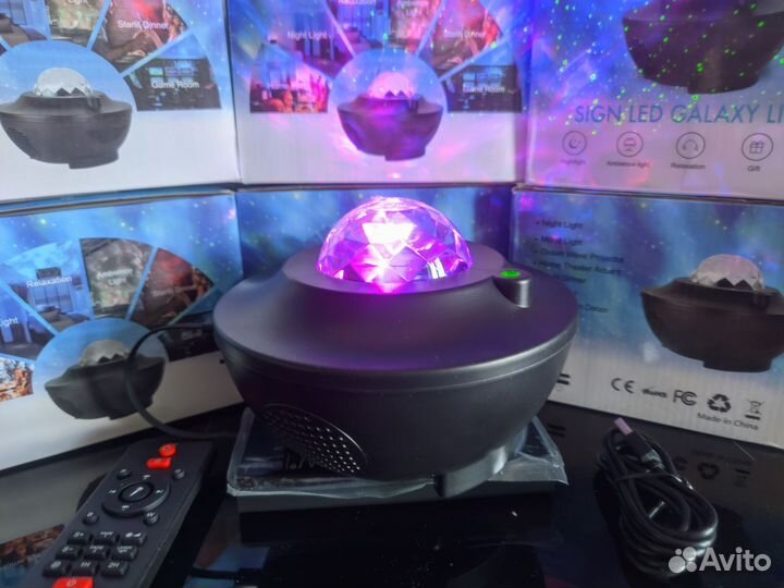 Светильник ночник проектор Звёздное небо Bluetooth