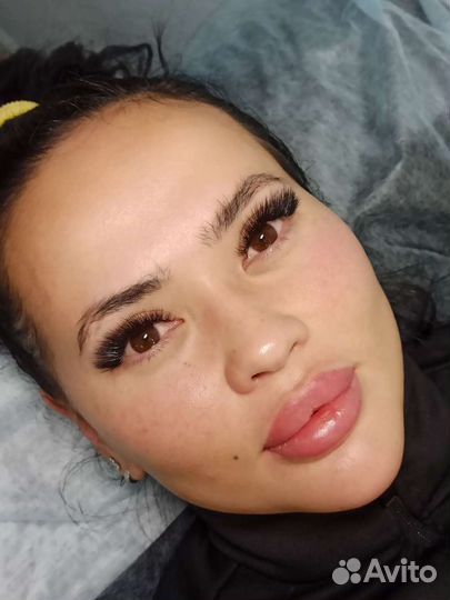 Наращивание ресниц, перманент брови, веки, губы