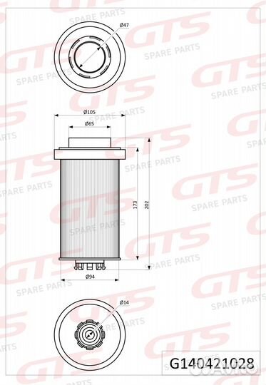 Картридж топливного фильтра hitachi CR-5410900151