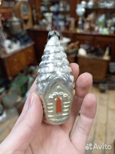 Стеклянная ёлочная игрушка СССР 