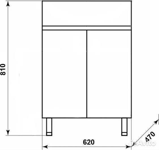 Тумба напольная с раковиной Стиль Stella 60Н см