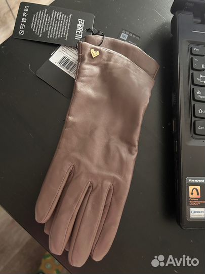 Перчатки женские кожаные новые р.6,5