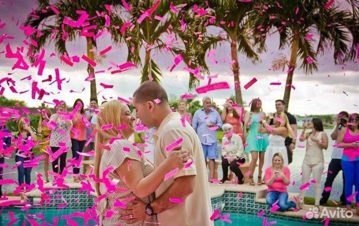 Конфетти пушка на гендер пати