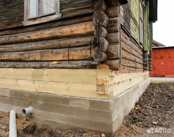 Замена венцов Подъем домов Ремонт фундамента