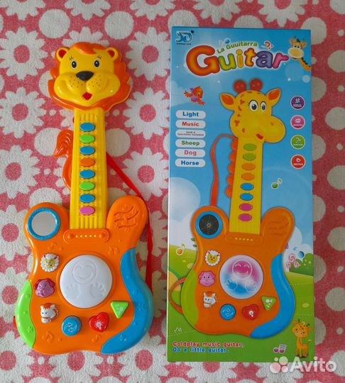 Новая Детская гитара (свет и музыка) в упаковке