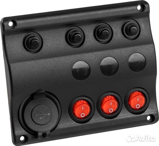 Панель бортового питания 3 переключателя, USB заря