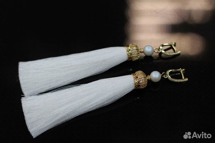 Серьги кисти шелковые новые