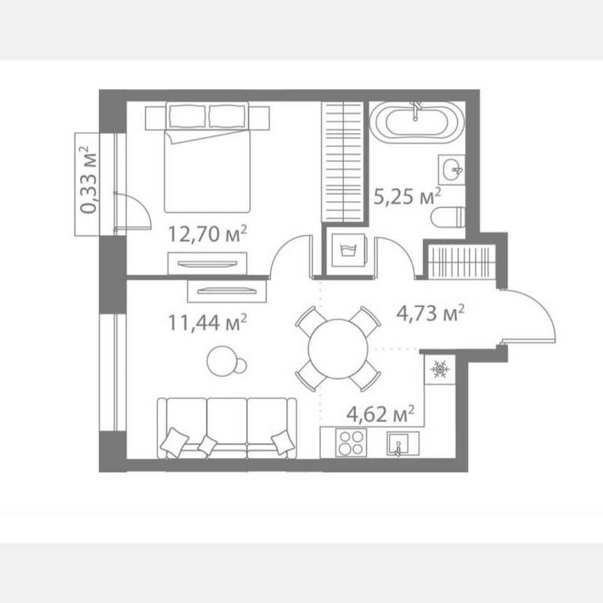1-к. квартира, 39,1 м², 7/9 эт.