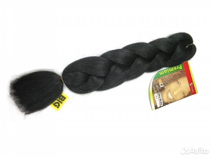 Канекалон однотонный черный