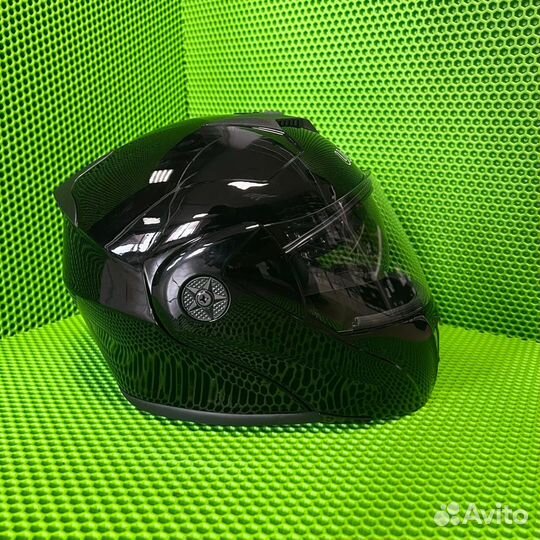 Шлем модуляр мотошлем скутер три четверти