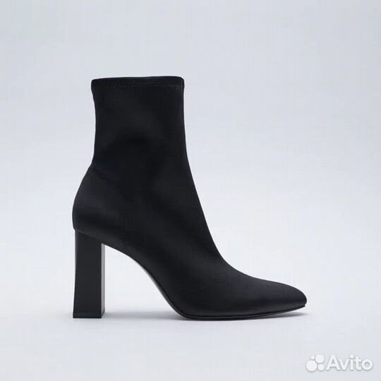 Ботильоны 38 Zara атласные сапоги туфли