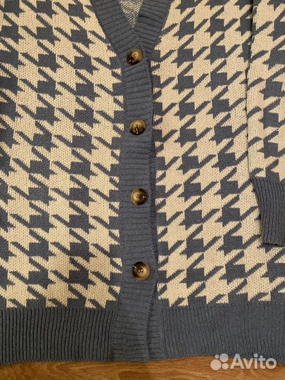 Кардиган принт гусиная лапка